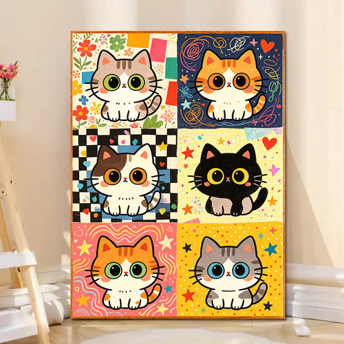 钻石画2026新款多巴胺小猫高难度手工DIY贴钻画5d满钻十字绣客厅