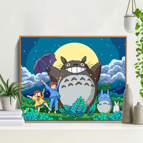 2026新款钻石画龙猫5d满钻手工diy卡通点钻粘贴画儿童十字绣客厅