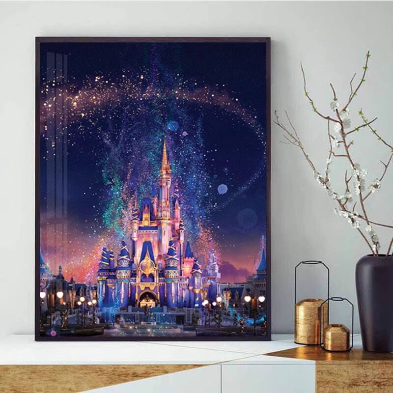 迪士尼城堡钻石画2026新款客厅十字绣手工diy5d水晶点钻砖石贴画
