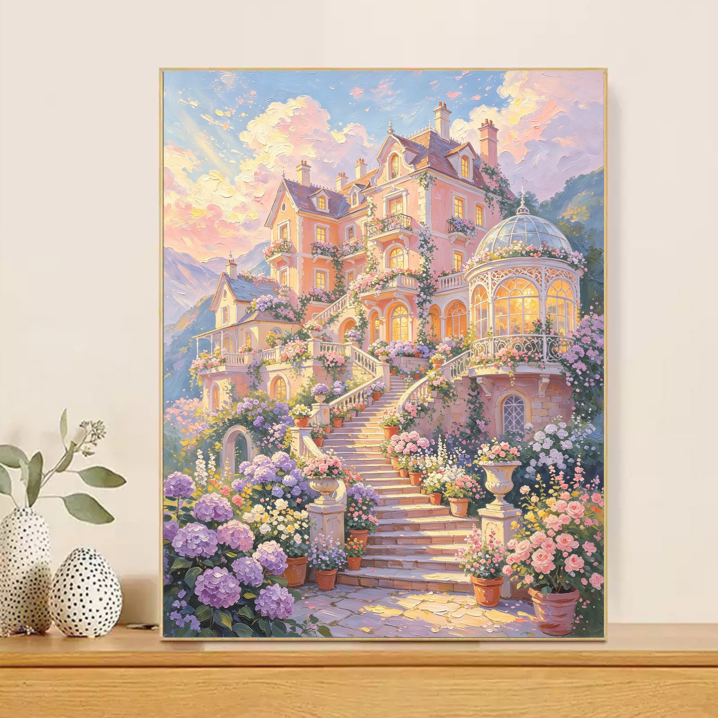 2026新款钻石画花海城堡高难度女孩手工DIY贴画5d满钻十字绣客厅