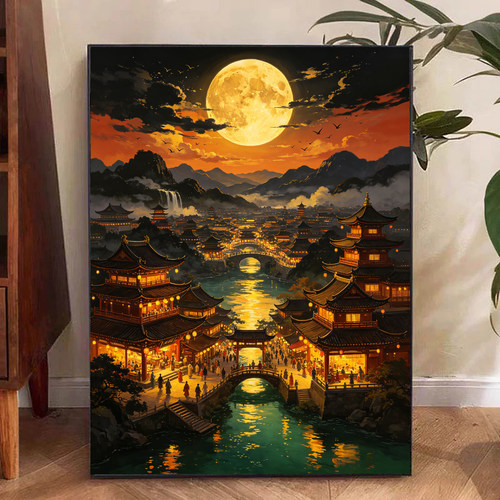 2026新款钻石画大唐不夜城高难度手工DIY贴钻画满钻带框客厅装饰
