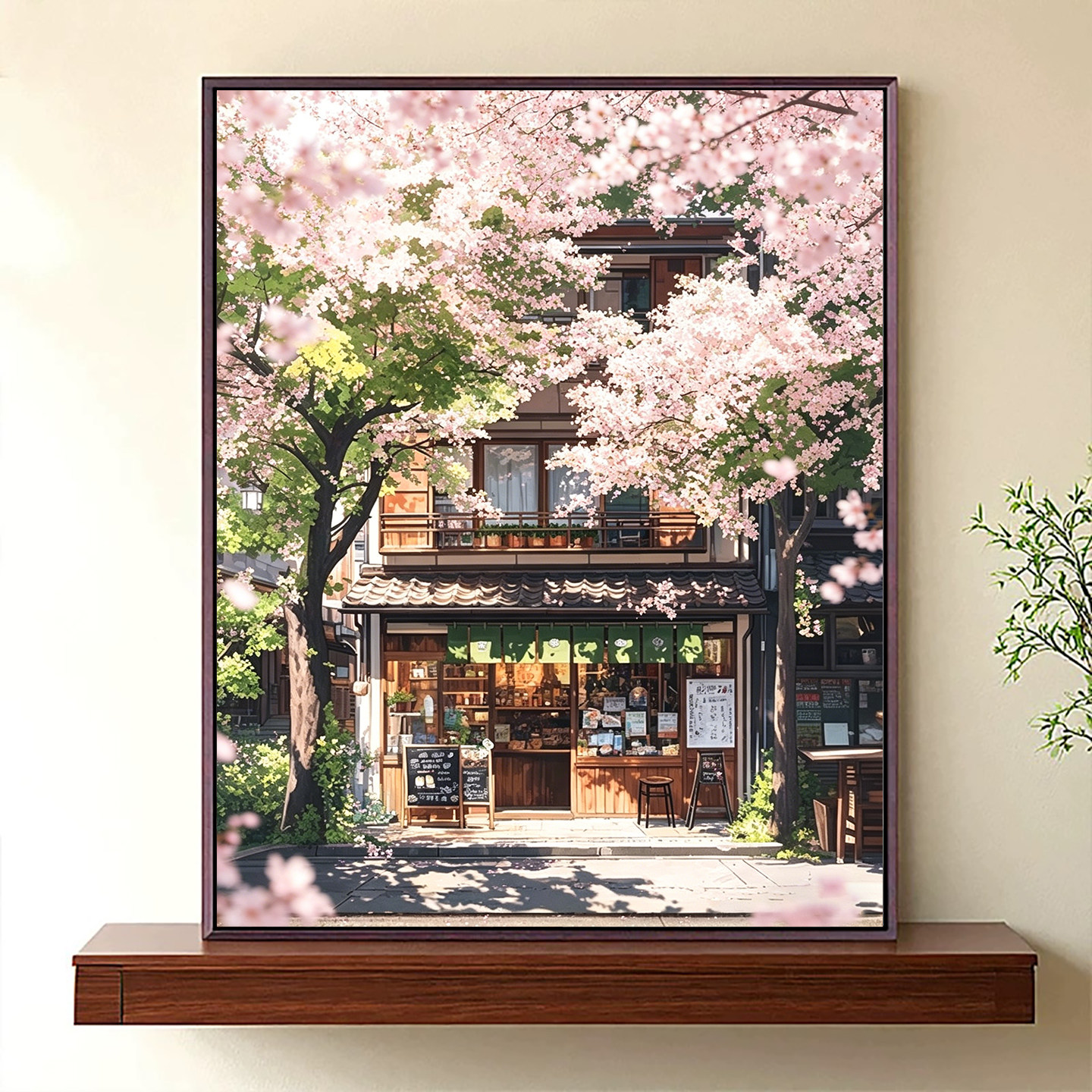 2026新款钻石画春日樱花小屋高颜值手工DIY贴画满钻带框客厅装饰