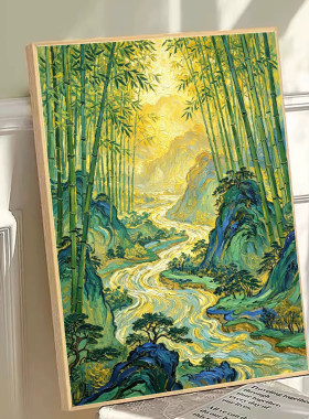 2026新款钻石画青山绿水风景高颜值手工DIY贴画5d满钻十字绣客厅