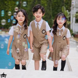 幼儿园园服夏纯棉校服小学生英伦风班服学院风毕业照六一表演套装