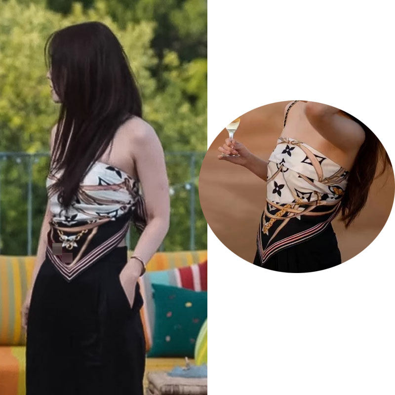 黑暗荣耀2李莎拉同款丝巾抹胸高级小吊带方巾胸巾抹胸肚兜金赫拉