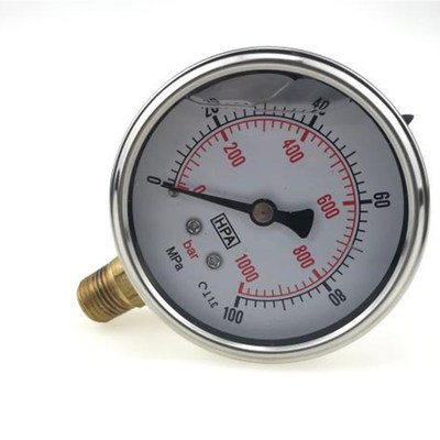 速发超高压泵头0压清洗机50高公斤压力表600公斤压力表耐震压力表