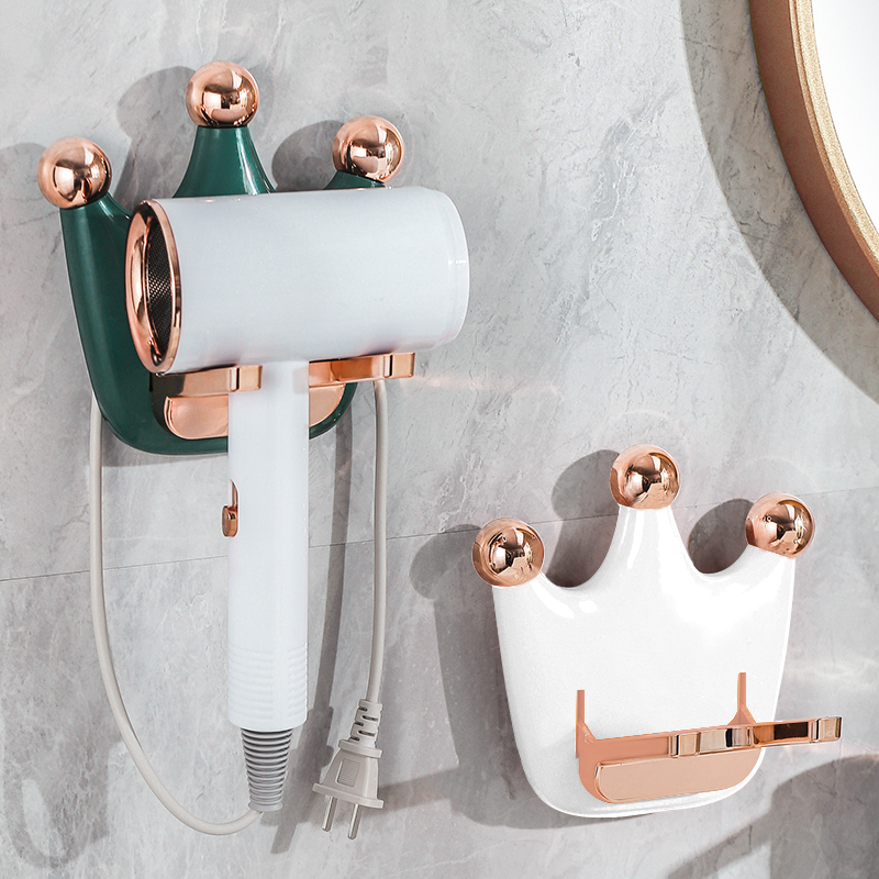 速发吹所机置物架电吹风支孔壁挂式卫生间厕风免打架浴室放置风筒