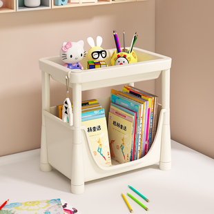速发小书架桌面纳童书桌收纳置物架落地床收阅读头儿盒宝宝绘本架