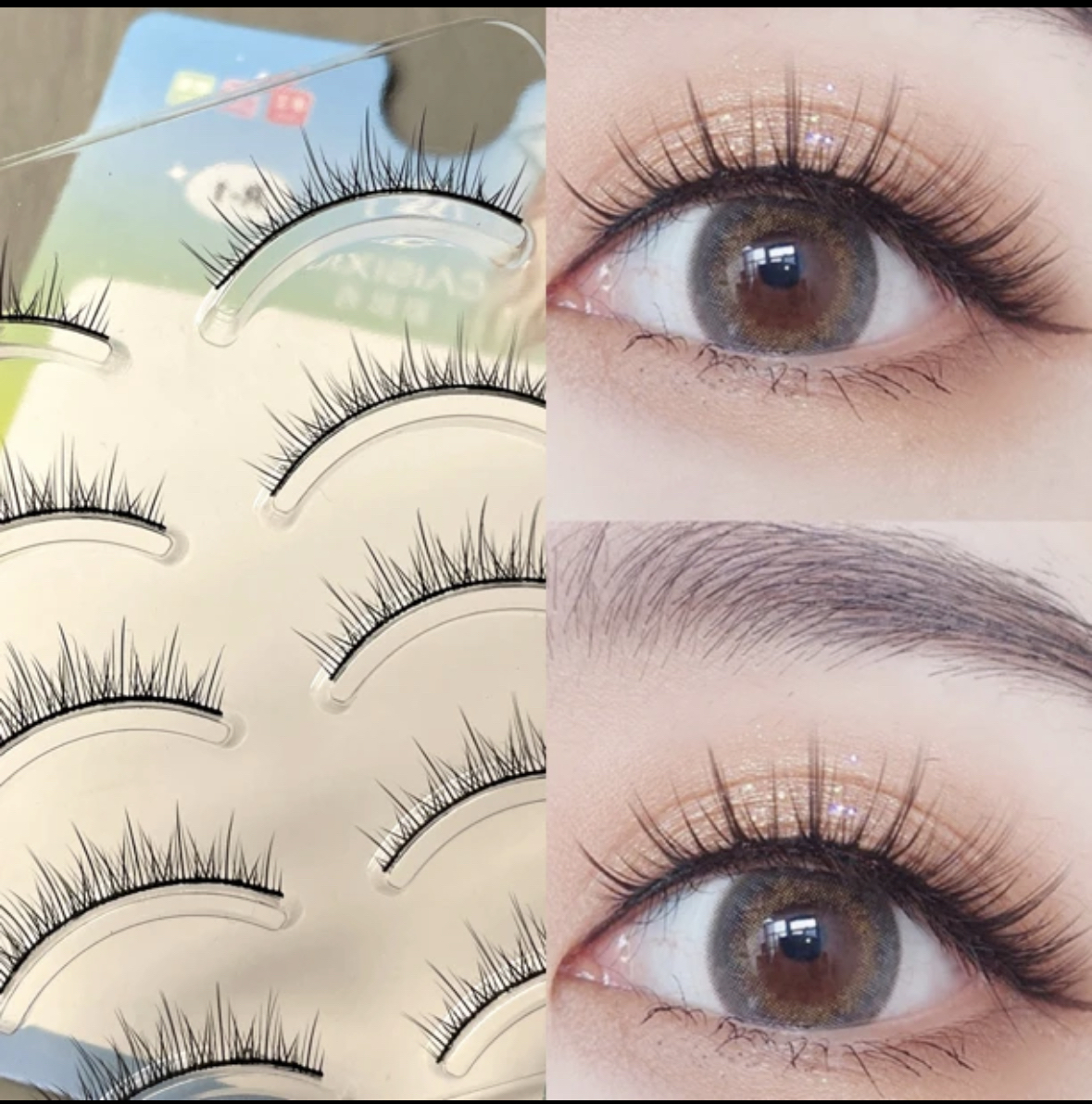 俏姝睫R1硬梗可撑双眼皮睫毛贴假睫毛女自然浓密整条小恶魔