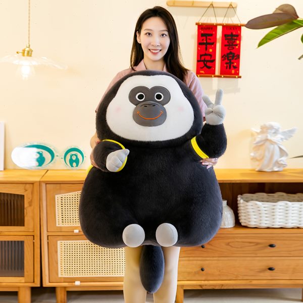 高档物园僧猴子萌白毛绒公仔剪刀玩偶面手动网红面生日礼物男丑猩
