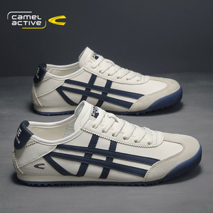 运动小白鞋 骆驼动感阿甘男鞋 一脚蹬懒人休闲工作板鞋 冬季 2025新款