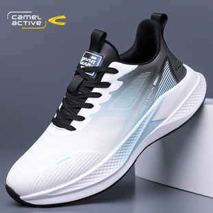 跑步鞋 运动鞋 2025新款 皮面软底防滑轻便减震时尚 冬季 骆驼动感男鞋