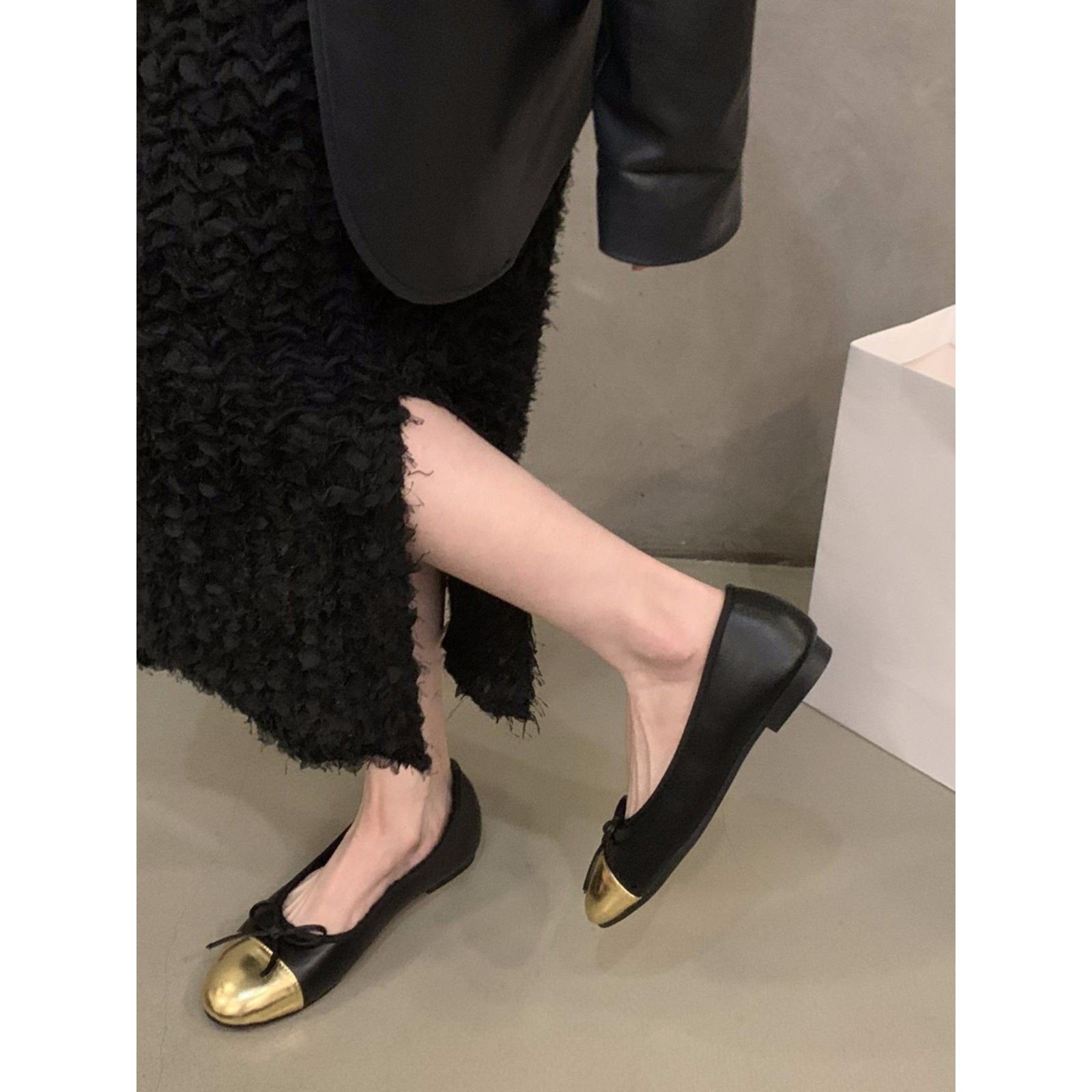 店主自留新款~平底法式单鞋女2025春秋真皮百搭小香风温柔豆豆鞋,女鞋,雨鞋,淘宝优惠券,粉丝福利购,淘宝优惠卷