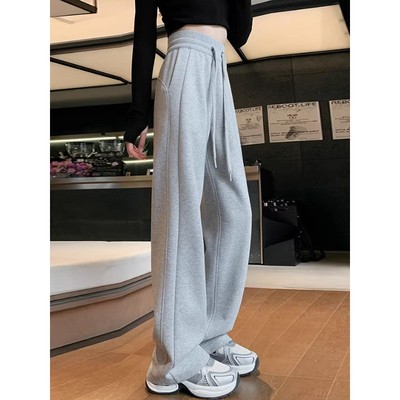 Ader Gray运动裤女式2025春秋季新款高腰宽松修身休闲运动裤窄直