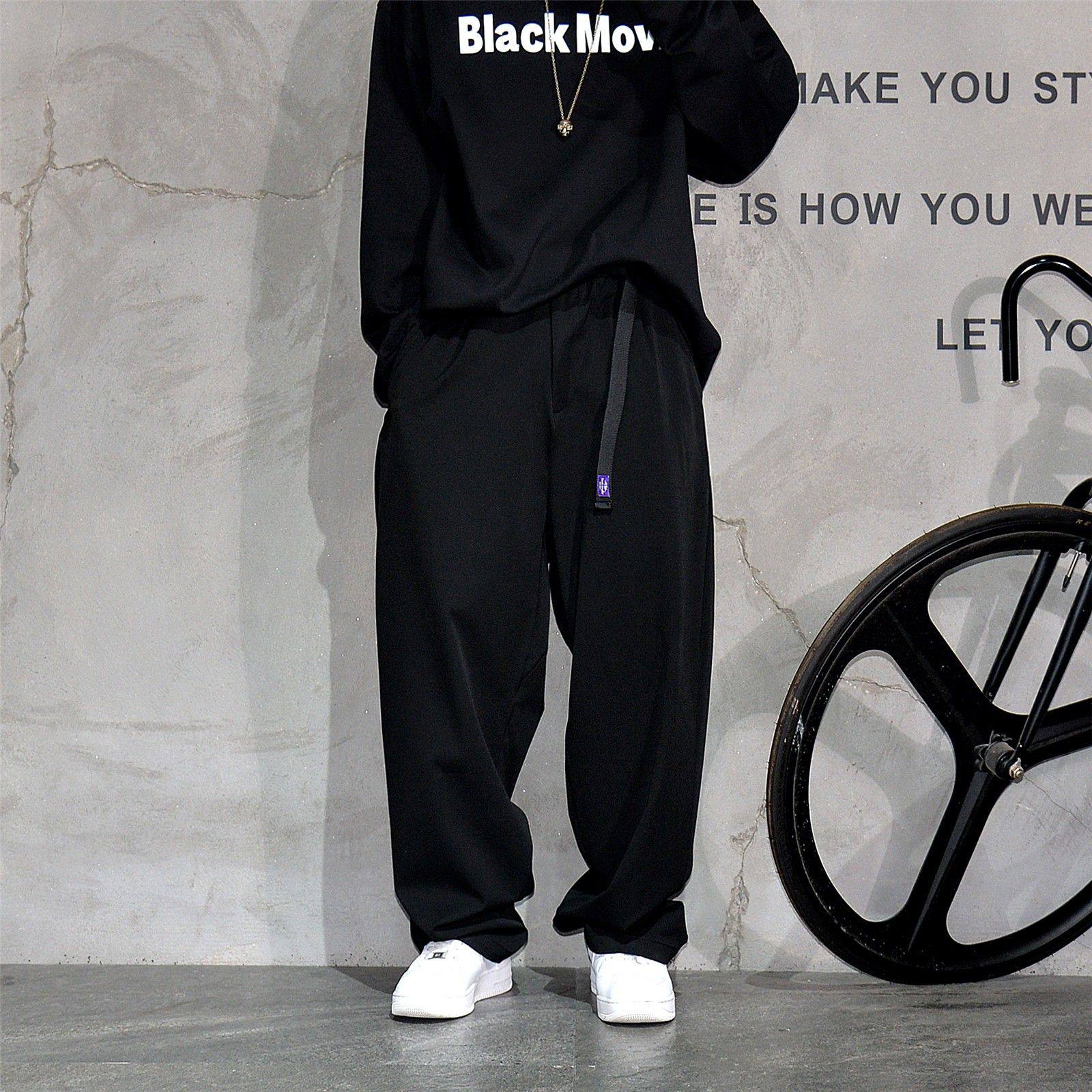 Home Daily 哥就要这个腔调！黑色宽松直筒休闲西裤男潮流垂感裤,男装,大码下装,淘宝优惠券,粉丝福利购,淘宝优惠卷