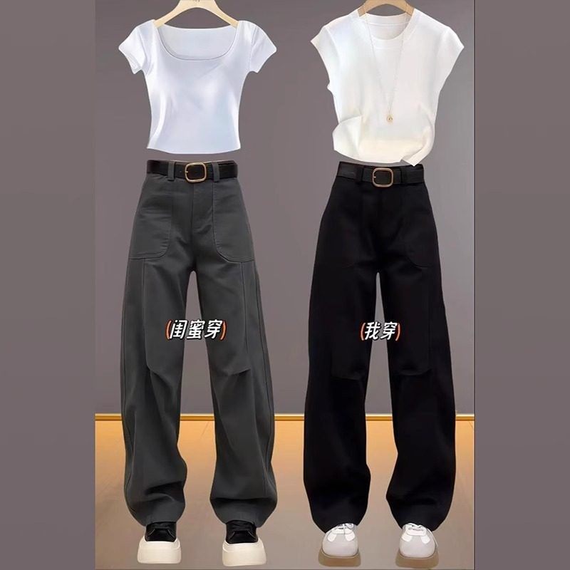 梨形身材高腰弯刀牛仔裤女秋季大码胖mm宽松显瘦工装裤窄版阔腿裤,女装/女士精品,牛仔裤,淘宝优惠券,粉丝福利购,淘宝优惠卷