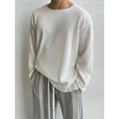 春秋轻薄针织衫 home 宽松纯色打底上衣 罩衫 T恤男士 daily 圆领长袖