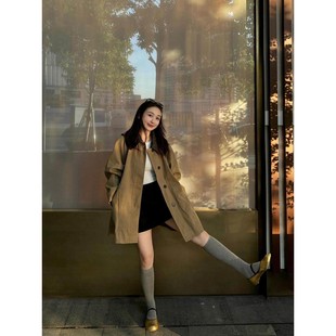 高级感卡其色风衣外套女2025秋新款小个子中长款巨好看英伦风大衣