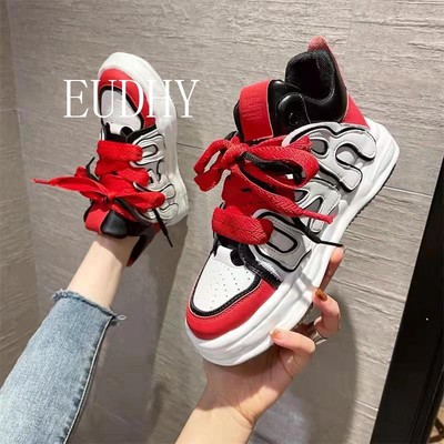 EUHDY欧美轻奢官方正品AJ女鞋黑白熊猫运动休闲百搭女鞋溶解鞋女