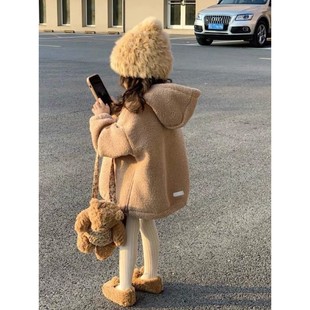 洋气可爱帽加厚连帽外套 女宝加绒羊羔毛卫衣秋冬新款 SiCily Kids