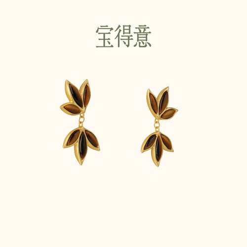 六瓣八角灵动耳环  原创长耳坠