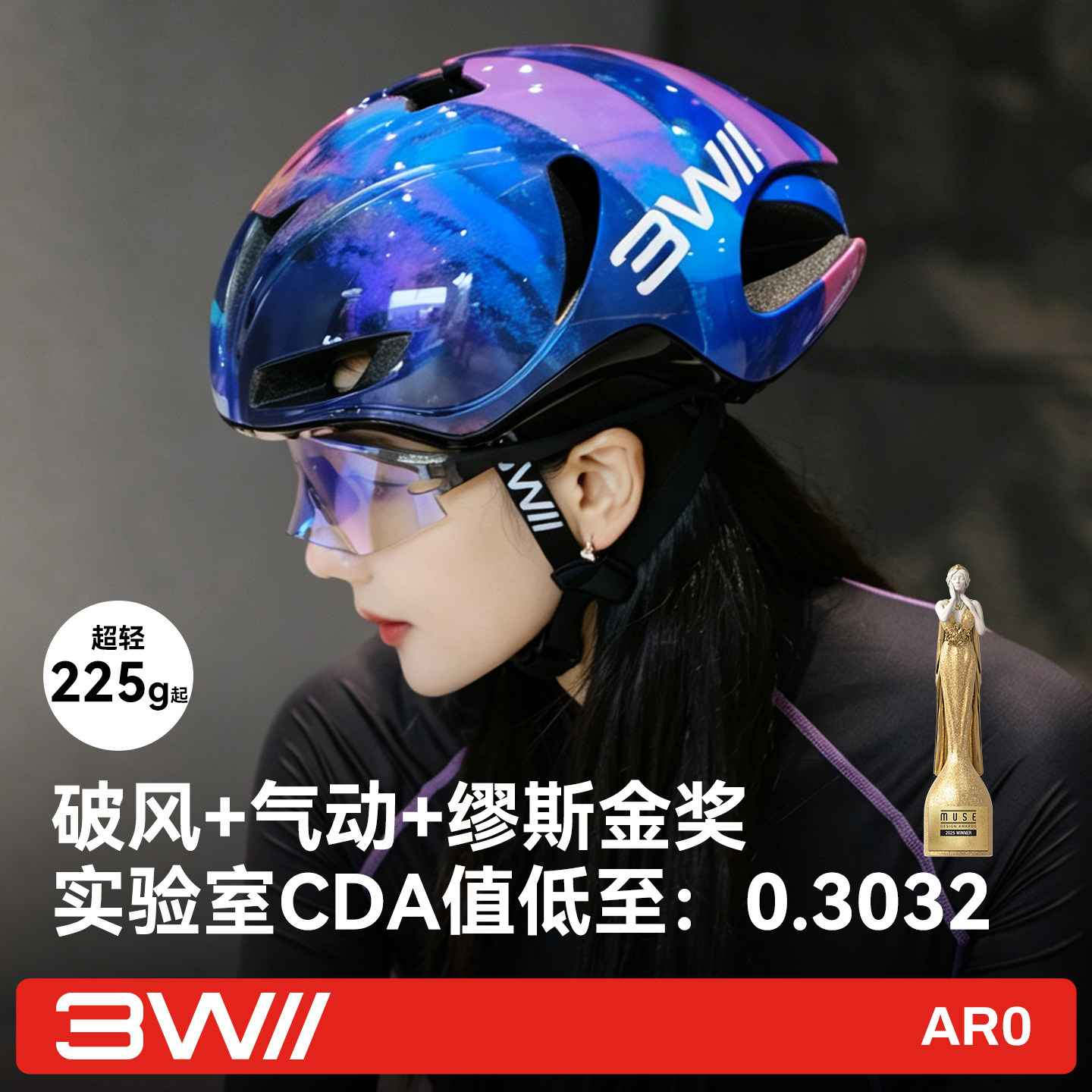 WWW骑行破风气动金奖头盔AR0