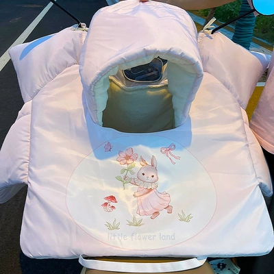 亲子款电动车挡风被带小孩2025