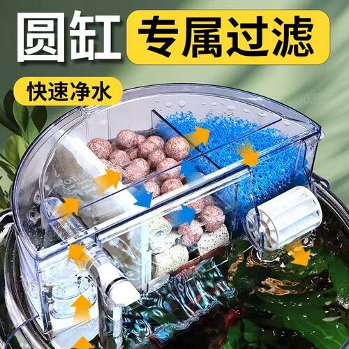 2025新款圆形鱼缸过滤器净水循环