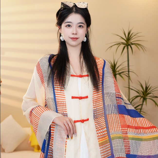 民族风印花披肩女新款夏季百搭