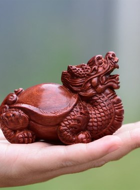 貔貅龙龟麒麟非洲小叶紫檀挂件把件红木茶宠摆件文玩手把件