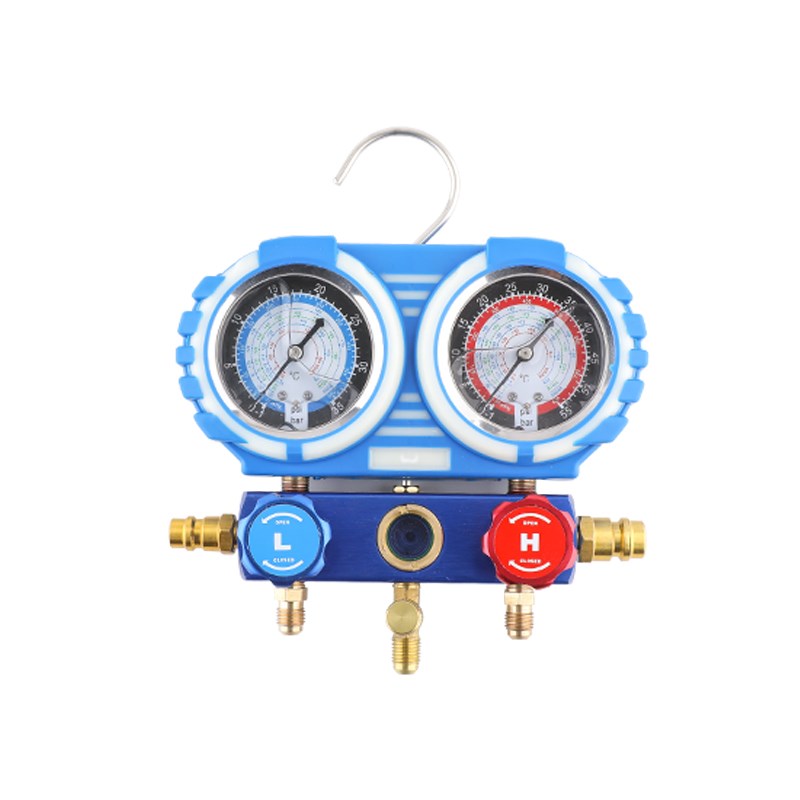 R14a冷媒汽车加氟表雪种表压力表冷媒双表头阀空调加氟工具套装