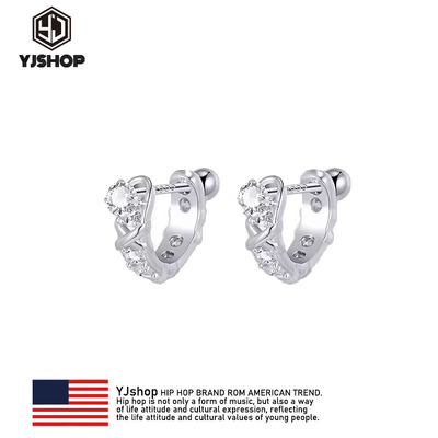 钛钢F316超闪D型锆石耳钉