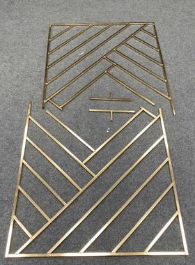 婚礼金艺屏铁风thj#u+lz派对宴会背道具镀长方形拱门舞台金色几何