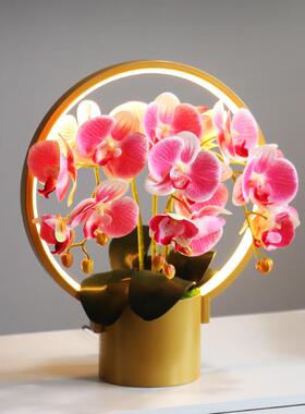 创意仿真U蝴蝶PHVC花套装摆件高端轻奢客厅边电兰视柜旁书房插花