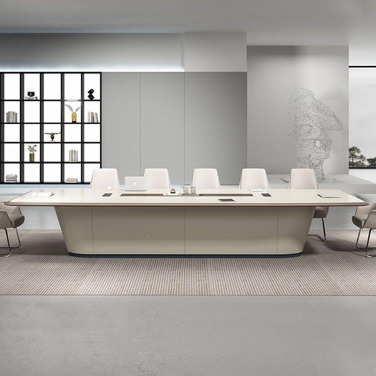 会议桌长桌简议约现代高DH-9837档烤轻奢大小长方形会室型洽漆谈