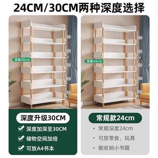 书架置物架落地客厅收纳架简易货架家用一体靠墙展示架架子储物柜