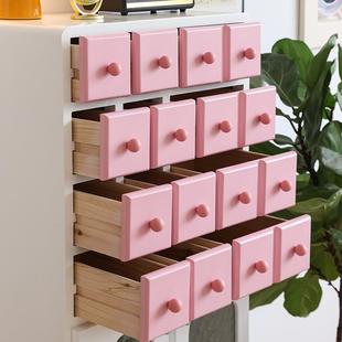 巴胺柜色斗带抽屉客厅收彩纳装 饰柜多沙LDG发边柜实木餐边柜储物