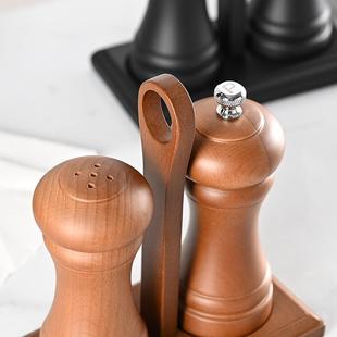 木质手动胡椒黑椒研磨器LOG胡胡胡椒棒6寸椒磨胡椒套粉瓶盐瓶装 现