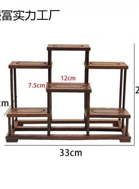 实木纳鸡翅木面小构博古架桌用紫砂UEL茶壶展示收架榫卯结多宝阁