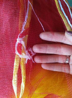 鹏成塑料编织袋家直销纱网袋厂装地瓜专束用10斤80699口绳水果网