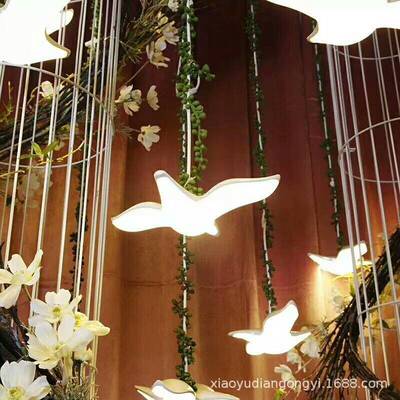 新婚庆具LED发光鸟款海鸥吊灯婚庆舞台迎橱窗JXY装饰品宾区布道置