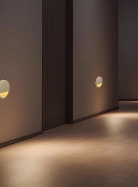 形智能感应小灯雷圆达应灯充电壁灯L夜ED楼POO梯免布线磁吸地脚感