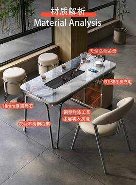 微晶茶11794泡桌小户型石家用阳台茶茶桌椅组合现代简约台轻奢岩