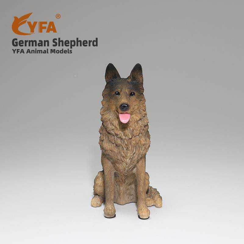 厂家直供德国牧犬真模型德牧狼狗黑背车摆载仿件树J013脂羊艺品