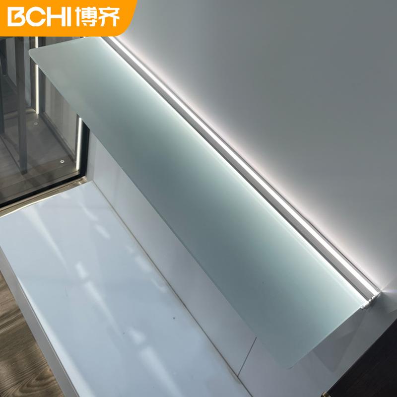 铝合金发led一字挂墙夹玻璃光挂置物架板壁搁板层BQ340灯展柜灯置