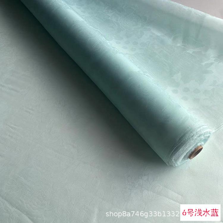 真大蔷提花欧根薇宽幅花丝绡缎布料提花提欧根缎面绡料硬纱提花面