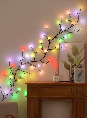 新款e点ld树枝控七QVW灯彩仿真藤条室外墙面装饰灯氛围装饰彩灯