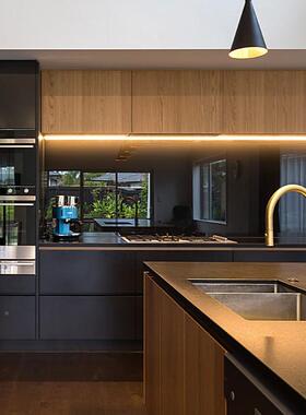 轻奢简约吧台岩台面37575功岛台橱边柜组合多能板厨房吊柜餐柜