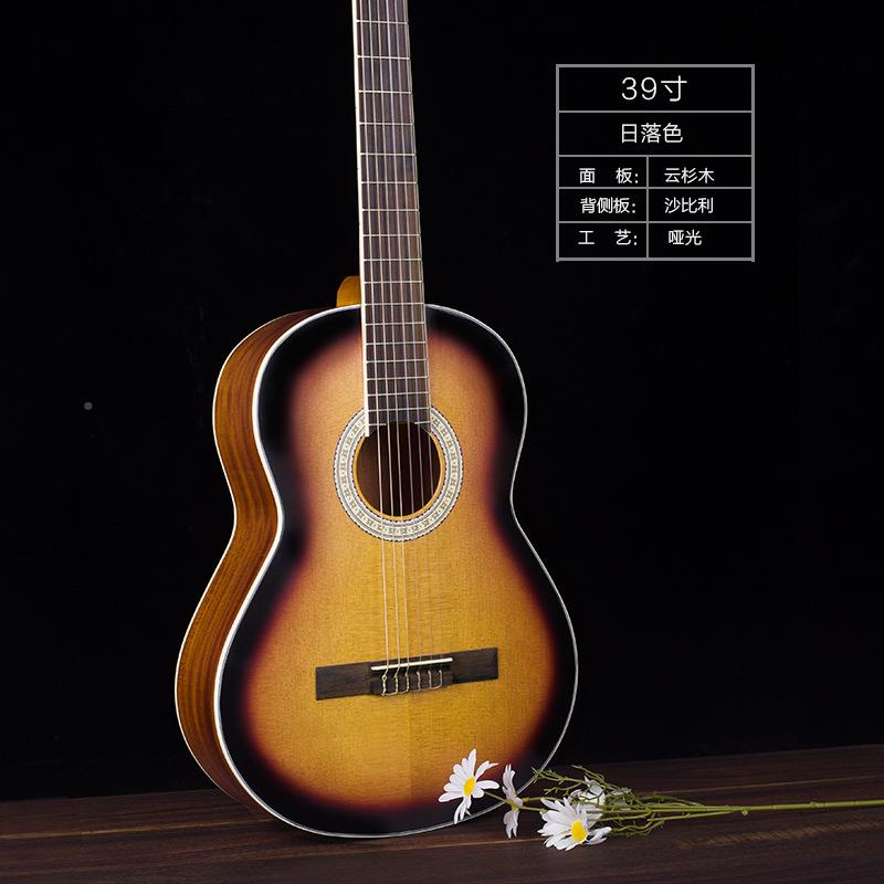源头厂初38寸39寸古典吉家他guitar学成39寸多色人圆角木吉他jit