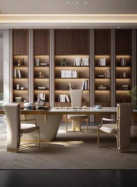 轻奢岩板茶VUO桌椅组合现代简办茶公室家用客厅别墅大约平层一体